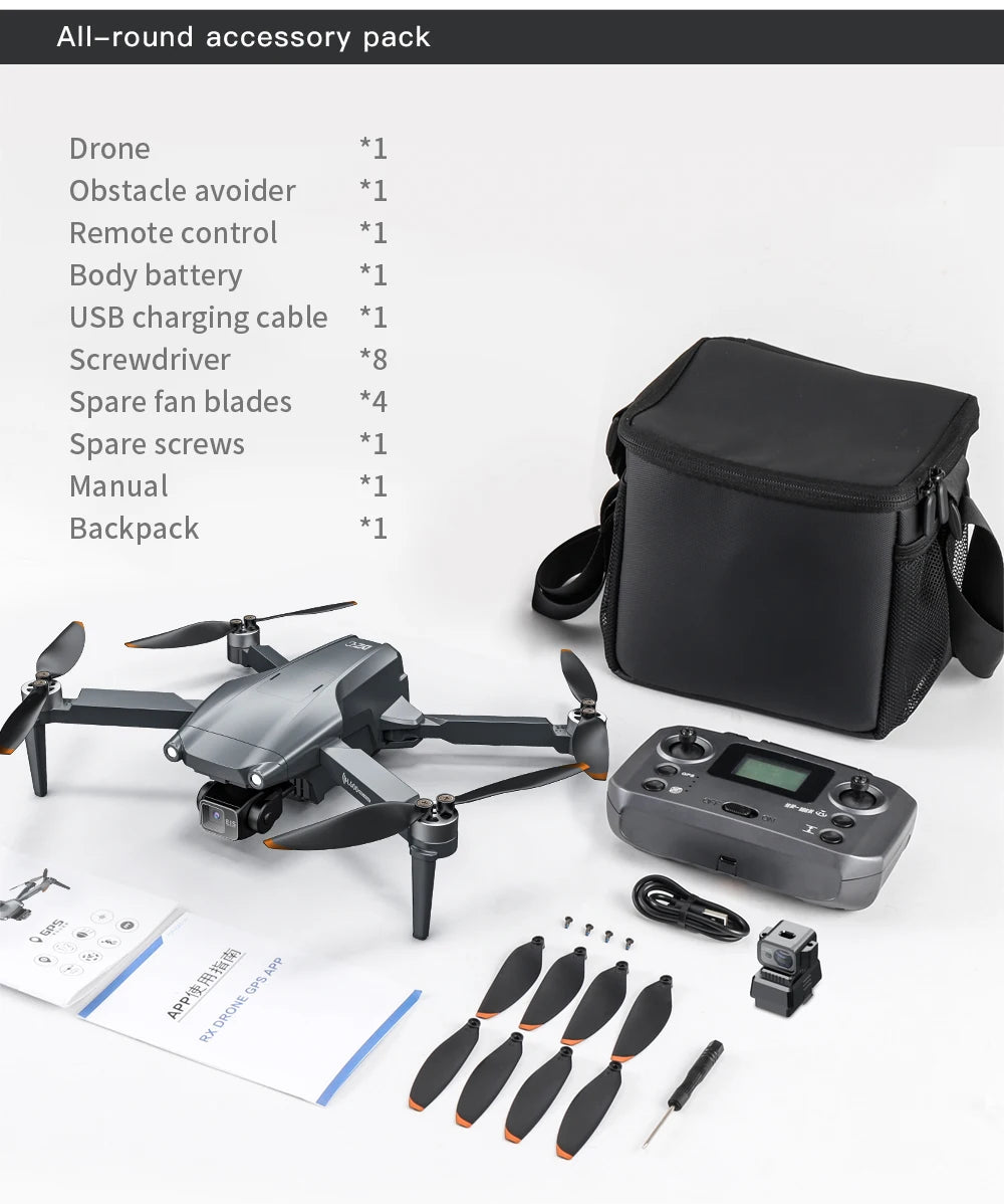 L600 PRO MAX GPS Drone 4K Professional 3-Axis PTZ HD Dual Camera 5G WIFI Obstacle Avoidance Brushless Motor RC Quadcopter Toys