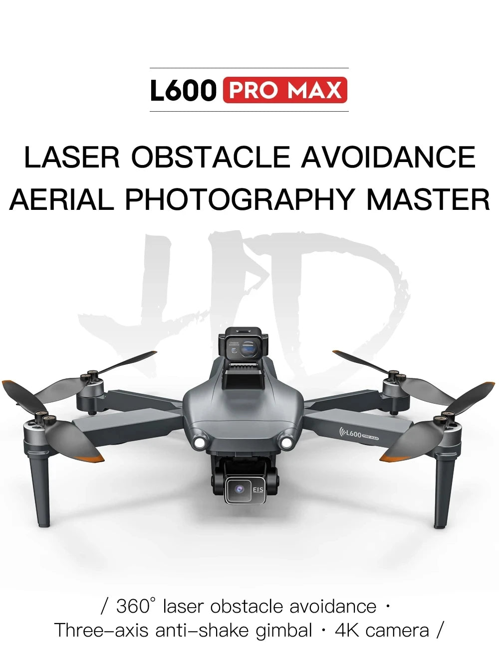 L600 PRO MAX GPS Drone 4K Professional 3-Axis PTZ HD Dual Camera 5G WIFI Obstacle Avoidance Brushless Motor RC Quadcopter Toys