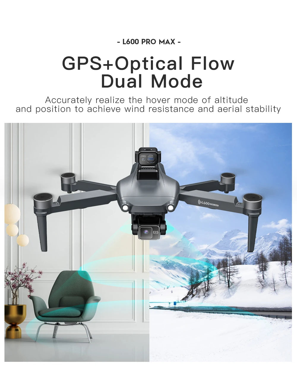L600 PRO MAX GPS Drone 4K Professional 3-Axis PTZ HD Dual Camera 5G WIFI Obstacle Avoidance Brushless Motor RC Quadcopter Toys